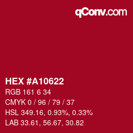カラーコード: HEX #A10622 | qconv.com