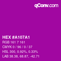 Color code: HEX #A107A1 | qconv.com