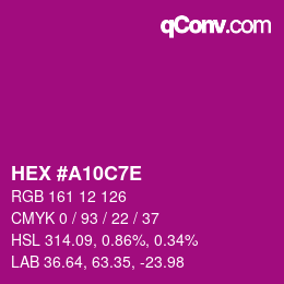 Color code: HEX #A10C7E | qconv.com