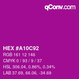 Color code: HEX #A10C92 | qconv.com