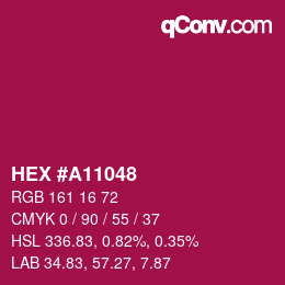 Color code: HEX #A11048 | qconv.com