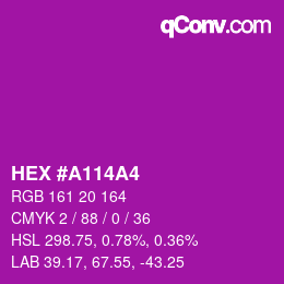 Color code: HEX #A114A4 | qconv.com