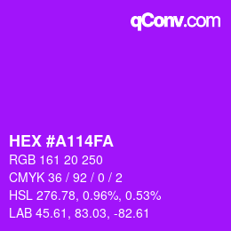 Color code: HEX #A114FA | qconv.com