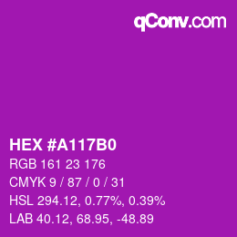 カラーコード: HEX #A117B0 | qconv.com