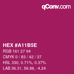 Code couleur: HEX #A11B5E | qconv.com