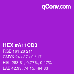 颜色代码: HEX #A11CD3 | qconv.com