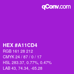 カラーコード: HEX #A11CD4 | qconv.com