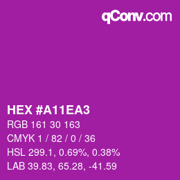 Color code: HEX #A11EA3 | qconv.com