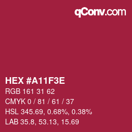 Color code: HEX #A11F3E | qconv.com