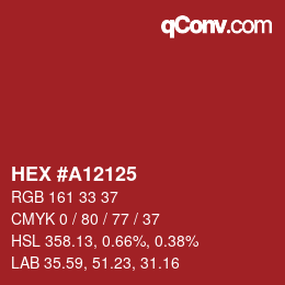 Farbcode: HEX #A12125 | qconv.com