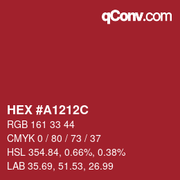 Color code: HEX #A1212C | qconv.com