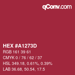 Color code: HEX #A1273D | qconv.com