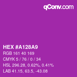 Color code: HEX #A128A9 | qconv.com