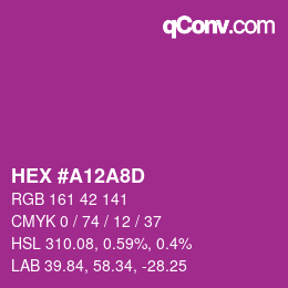 Color code: HEX #A12A8D | qconv.com