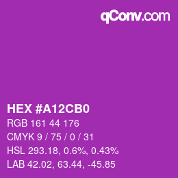 Color code: HEX #A12CB0 | qconv.com