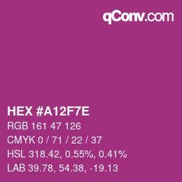 Color code: HEX #A12F7E | qconv.com