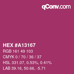 Farbcode: HEX #A13167 | qconv.com