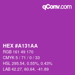 Color code: HEX #A131AA | qconv.com