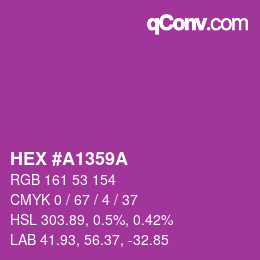 Color code: HEX #A1359A | qconv.com