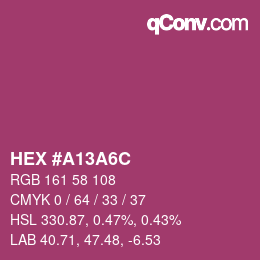 Color code: HEX #A13A6C | qconv.com