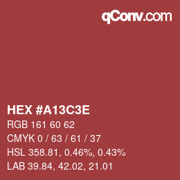 Color code: HEX #A13C3E | qconv.com