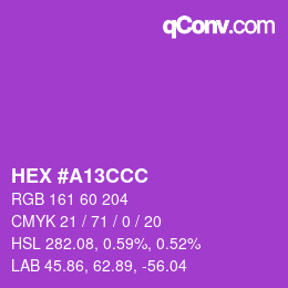 颜色代码: HEX #A13CCC | qconv.com