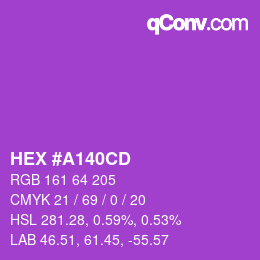 Color code: HEX #A140CD | qconv.com