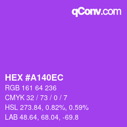 カラーコード: HEX #A140EC | qconv.com