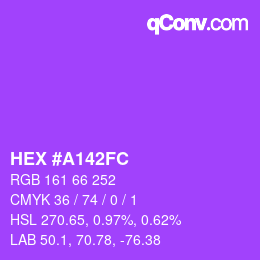 Color code: HEX #A142FC | qconv.com