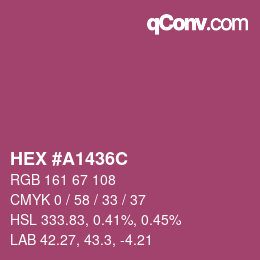 Color code: HEX #A1436C | qconv.com