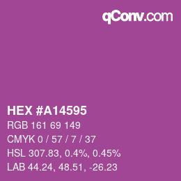 Code couleur: HEX #A14595 | qconv.com