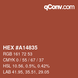 カラーコード: HEX #A14835 | qconv.com