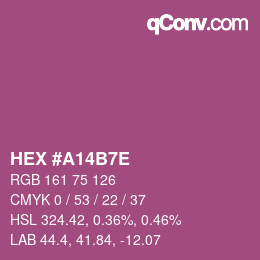 Color code: HEX #A14B7E | qconv.com