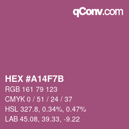 颜色代码: HEX #A14F7B | qconv.com