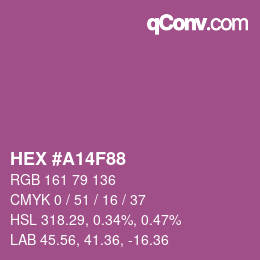 Code couleur: HEX #A14F88 | qconv.com
