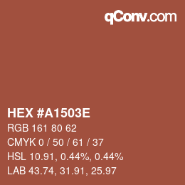 Color code: HEX #A1503E | qconv.com