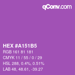 カラーコード: HEX #A151B5 | qconv.com