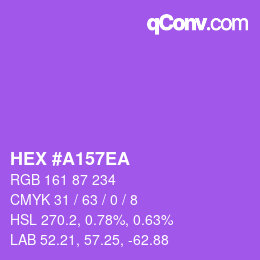 Color code: HEX #A157EA | qconv.com
