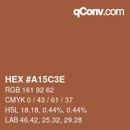 Color code: HEX #A15C3E | qconv.com