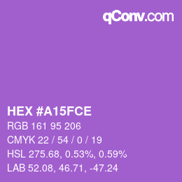 Farbcode: HEX #A15FCE | qconv.com