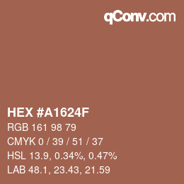 Color code: HEX #A1624F | qconv.com