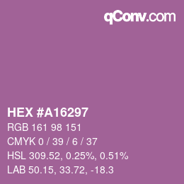 Color code: HEX #A16297 | qconv.com