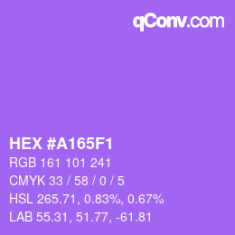Color code: HEX #A165F1 | qconv.com