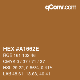 Color code: HEX #A1662E | qconv.com