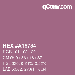 Código de color: HEX #A16784 | qconv.com