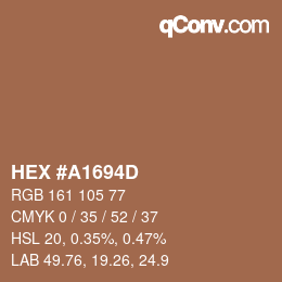 Color code: HEX #A1694D | qconv.com