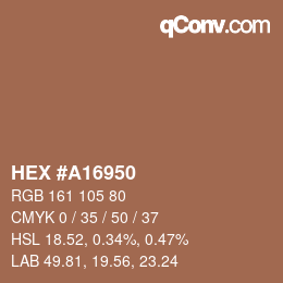 Color code: HEX #A16950 | qconv.com