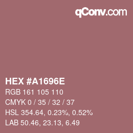 Color code: HEX #A1696E | qconv.com