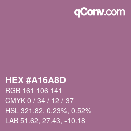 Color code: HEX #A16A8D | qconv.com