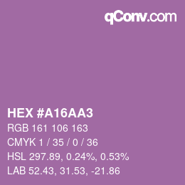 Color code: HEX #A16AA3 | qconv.com